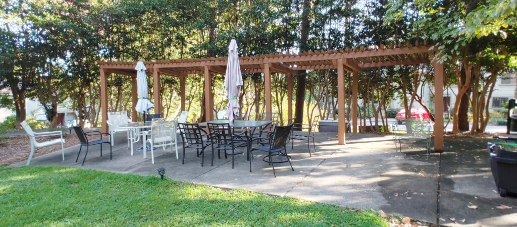 Patio Across from the Rear of the Building